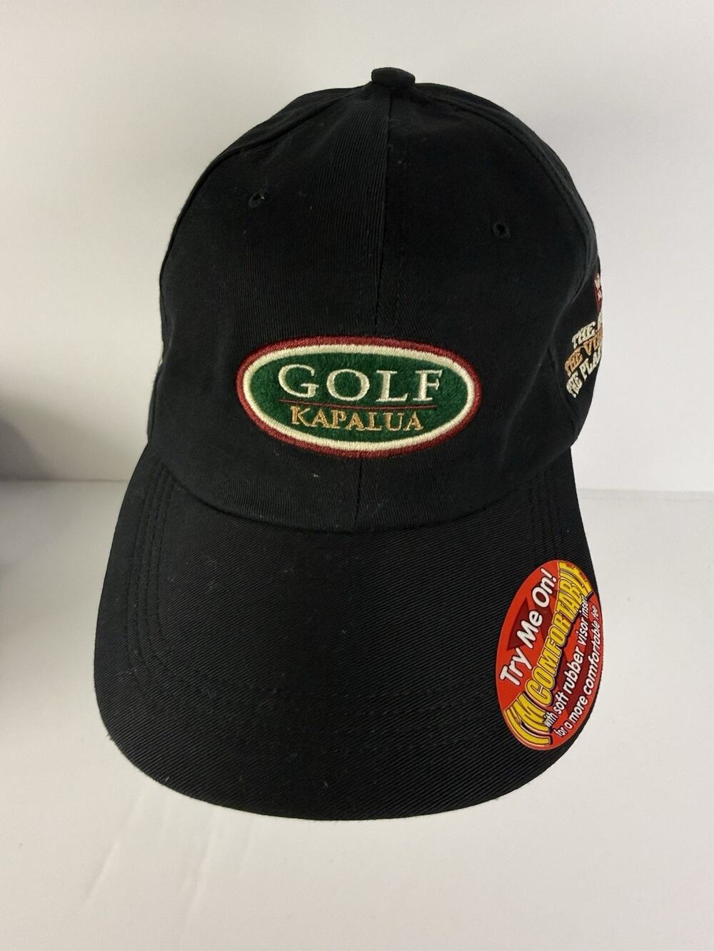 VTG Golf Kapalua “the Bay Village, Plantation Adjustable Golf Hat/ Cap NWT Black